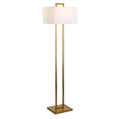 Hudson & Canal - Adair 68in Tall Floor Lamp with Fabric Shade in Brass/White - FL1605 veiw 3