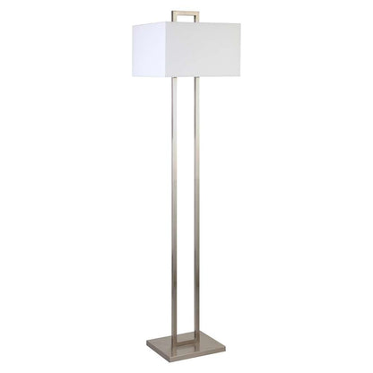 Hudson & Canal - Adair 68in Tall Floor Lamp with Fabric Shade in Brushed Nickel/White - FL1604 veiw 1