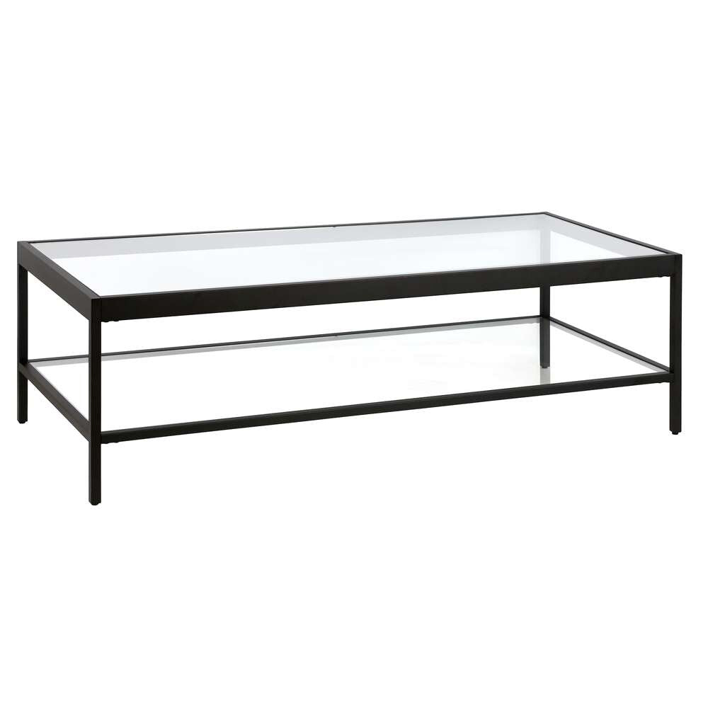 Hudson & Canal - Alexis 54in Wide Rectangular Coffee Table in Blackened Bronze - CT0709 veiw 1