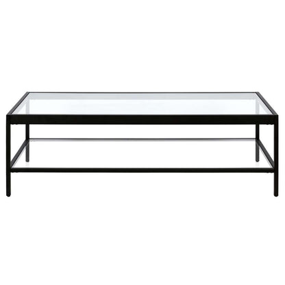 Hudson & Canal - Alexis 54in Wide Rectangular Coffee Table in Blackened Bronze - CT0709 veiw 3