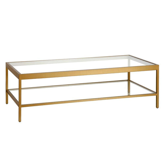 Hudson & Canal - Alexis 54in Wide Rectangular Coffee Table in Brass - CT0710 veiw 1