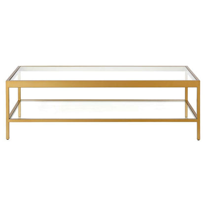 Hudson & Canal - Alexis 54in Wide Rectangular Coffee Table in Brass - CT0710 veiw 3
