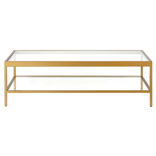 Hudson & Canal - Alexis 54in Wide Rectangular Coffee Table in Brass - CT0710 veiw 3