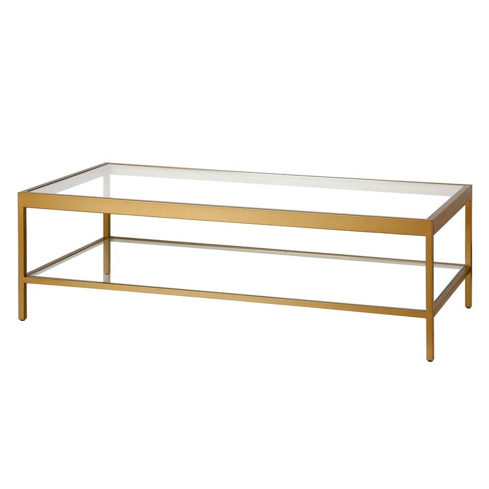 Hudson & Canal - Alexis 54in Wide Rectangular Coffee Table in Brass - CT0710 veiw 4
