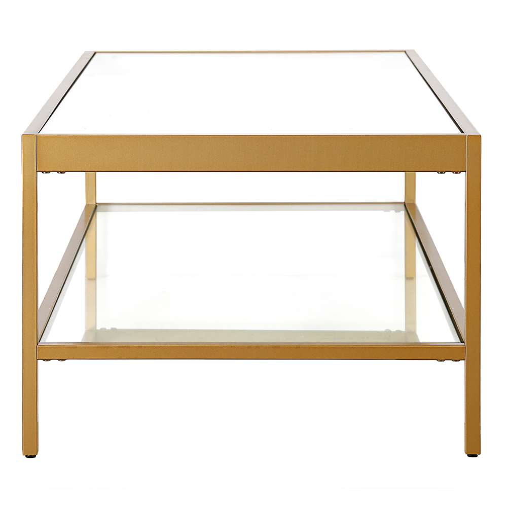 Hudson & Canal - Alexis 54in Wide Rectangular Coffee Table in Brass - CT0710 veiw 5