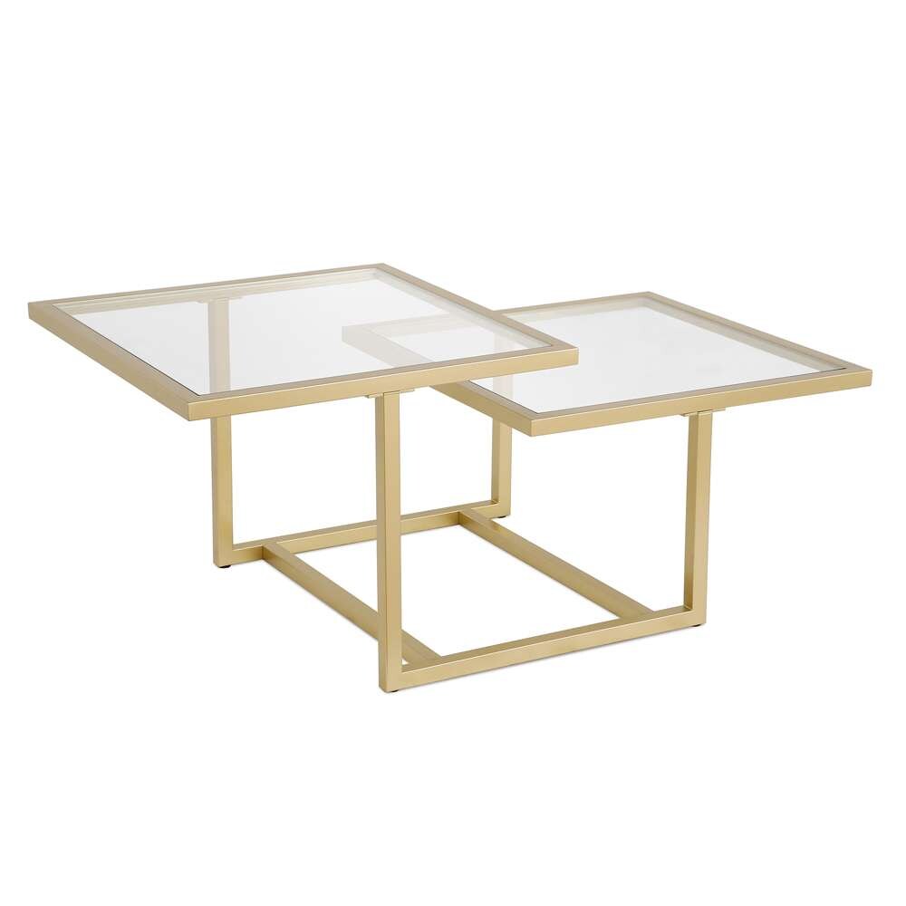 Hudson & Canal - Amalie 43in Wide Square Coffee Table in Brass - CT0188 veiw 1