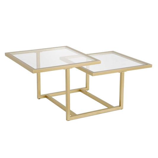 Hudson & Canal - Amalie 43in Wide Square Coffee Table in Brass - CT0188 veiw 1