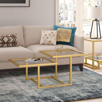 Hudson & Canal - Amalie 43in Wide Square Coffee Table in Brass - CT0188 veiw 2