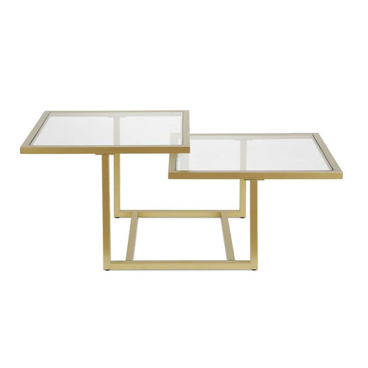 Hudson & Canal - Amalie 43in Wide Square Coffee Table in Brass - CT0188 veiw 3