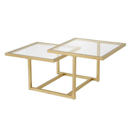 Hudson & Canal - Amalie 43in Wide Square Coffee Table in Brass - CT0188 veiw 5