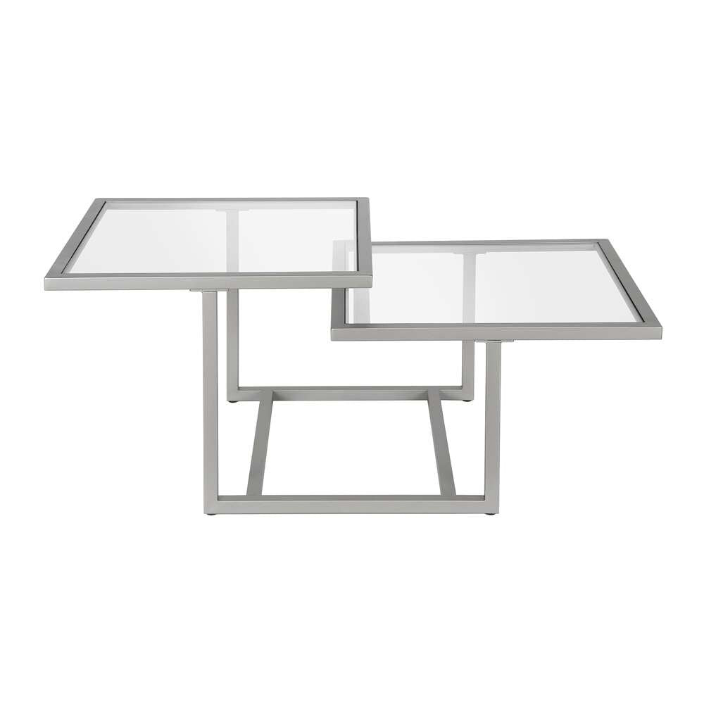 Hudson & Canal - Amalie 43in Wide Square Coffee Table in Nickel - CT0277 veiw 1