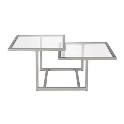 Hudson & Canal - Amalie 43in Wide Square Coffee Table in Nickel - CT0277 veiw 1