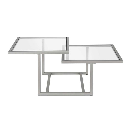 Hudson & Canal - Amalie 43in Wide Square Coffee Table in Nickel - CT0277 veiw 1