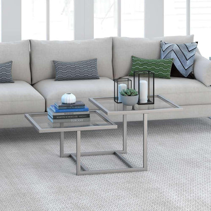 Hudson & Canal - Amalie 43in Wide Square Coffee Table in Nickel - CT0277 veiw 2