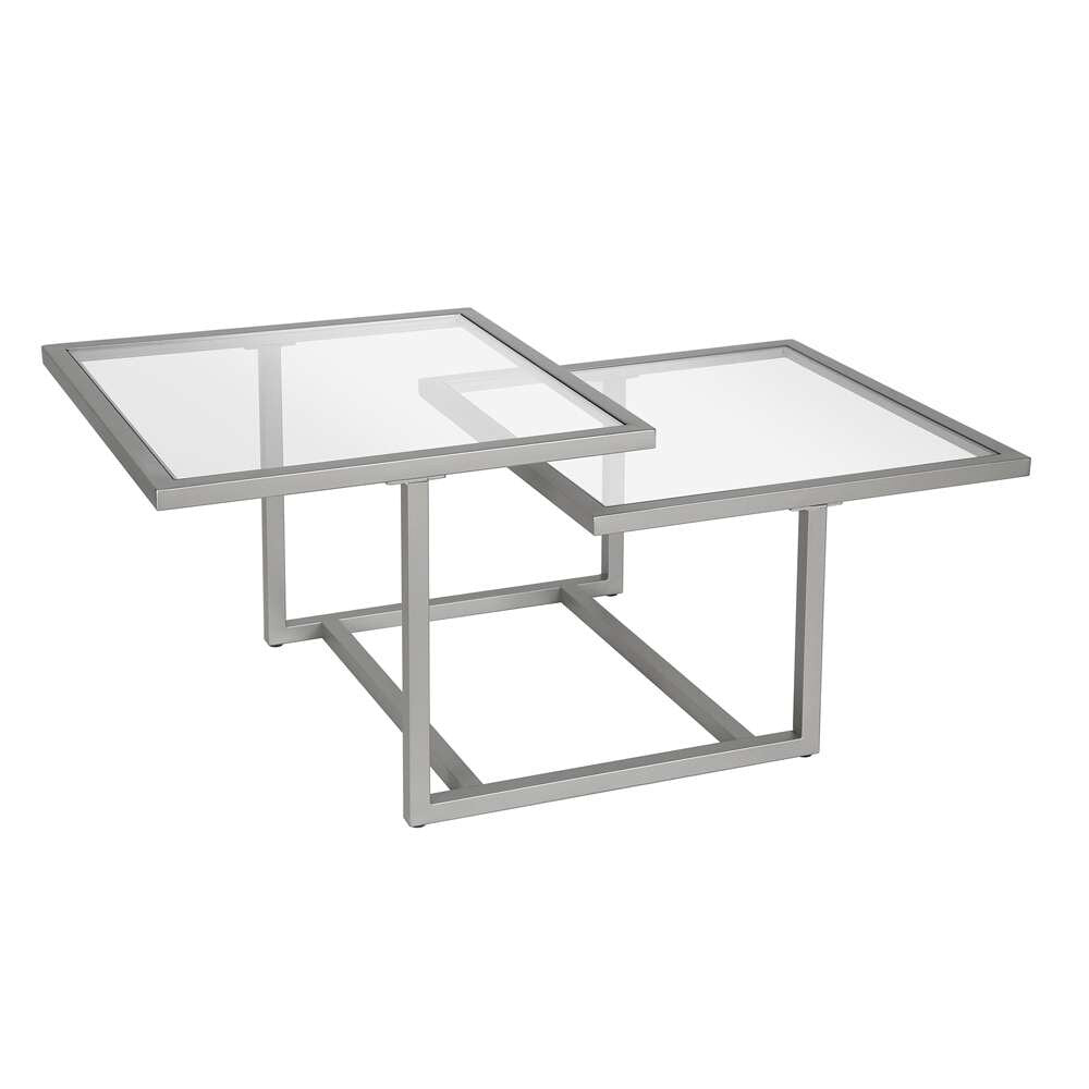 Hudson & Canal - Amalie 43in Wide Square Coffee Table in Nickel - CT0277 veiw 3