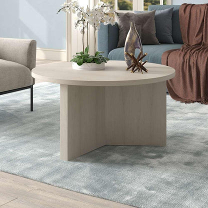 Hudson & Canal - Anders 32in Wide Round Coffee Table in Alder White - CT1928 veiw 2