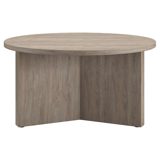 Hudson & Canal - Anders 32in Wide Round Coffee Table in Antiqued Gray Oak - CT1794 veiw 3