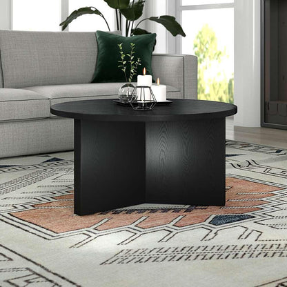 Hudson & Canal - Anders 32in Wide Round Coffee Table in Black Grain - CT1793 veiw 2