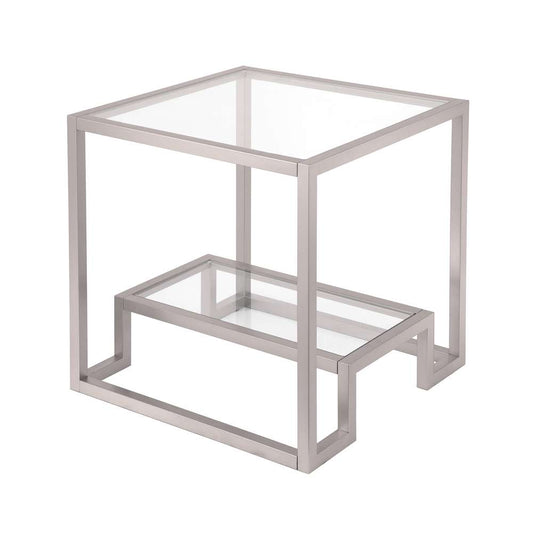 Hudson & Canal - Athena 22in Wide Square Side Table in Satin Nickel - ST0132 veiw 1