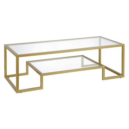 Hudson & Canal - Athena 54in Wide Rectangular Coffee Table in Brass - CT0707 veiw 1
