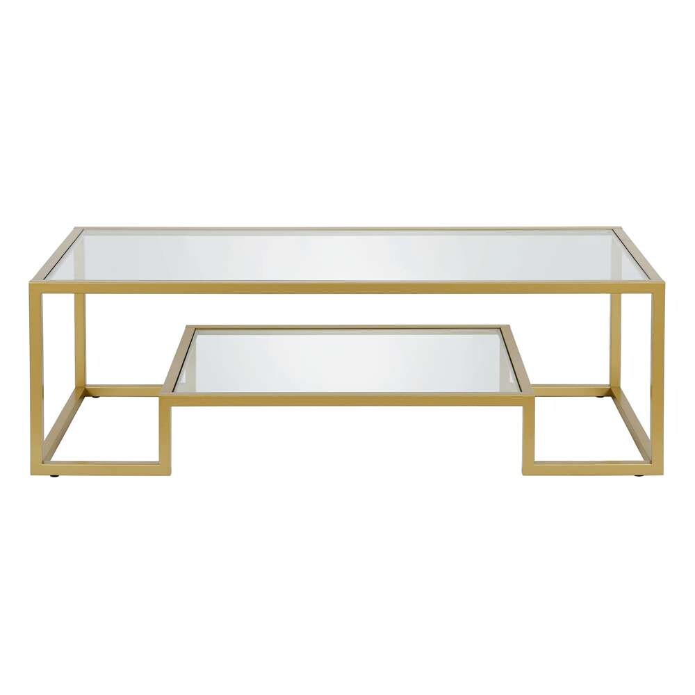 Hudson & Canal - Athena 54in Wide Rectangular Coffee Table in Brass - CT0707 veiw 3
