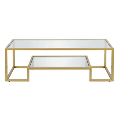 Hudson & Canal - Athena 54in Wide Rectangular Coffee Table in Brass - CT0707 veiw 3