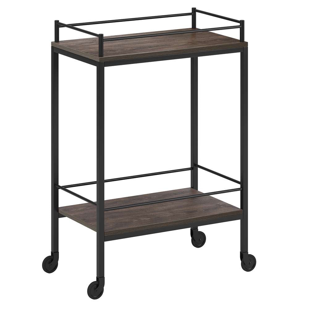 Hudson & Canal - Barnes 23.5in Wide Rectangular Bar Cart in Alder Brown - BC1335 veiw 1