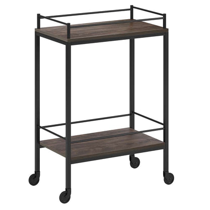 Hudson & Canal - Barnes 23.5in Wide Rectangular Bar Cart in Alder Brown - BC1335 veiw 1