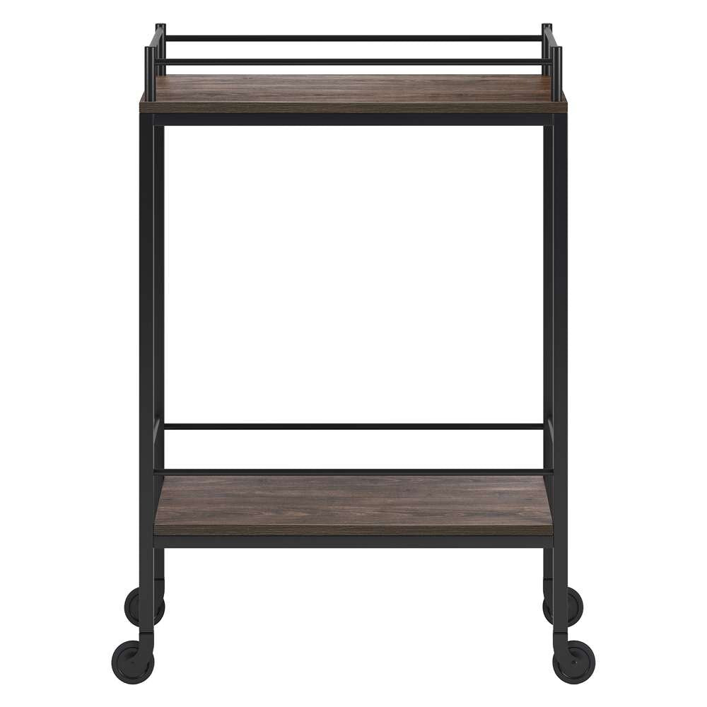 Hudson & Canal - Barnes 23.5in Wide Rectangular Bar Cart in Alder Brown - BC1335 veiw 3