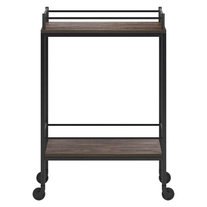 Hudson & Canal - Barnes 23.5in Wide Rectangular Bar Cart in Alder Brown - BC1335 veiw 3
