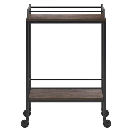 Hudson & Canal - Barnes 23.5in Wide Rectangular Bar Cart in Alder Brown - BC1335 veiw 3