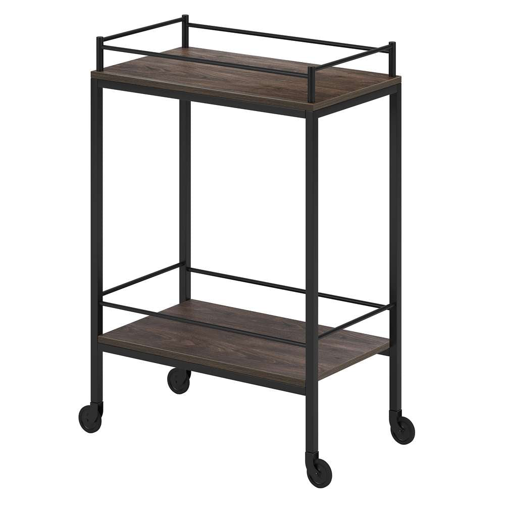 Hudson & Canal - Barnes 23.5in Wide Rectangular Bar Cart in Alder Brown - BC1335 veiw 4