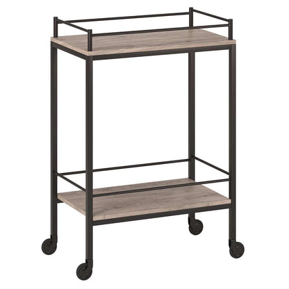 Hudson & Canal - Barnes 23.5in Wide Rectangular Bar Cart in Antiqued Gray Oak - BC1334 veiw 1