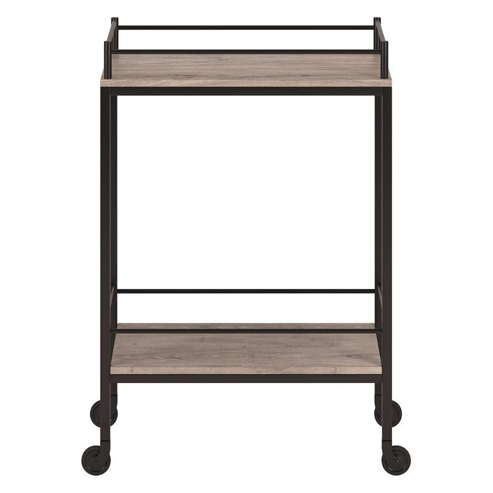 Hudson & Canal - Barnes 23.5in Wide Rectangular Bar Cart in Antiqued Gray Oak - BC1334 veiw 3