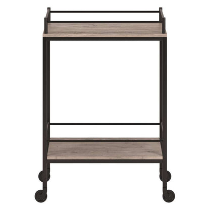 Hudson & Canal - Barnes 23.5in Wide Rectangular Bar Cart in Antiqued Gray Oak - BC1334 veiw 3