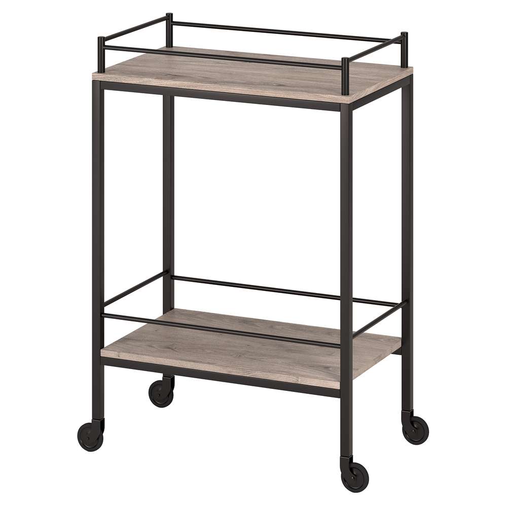 Hudson & Canal - Barnes 23.5in Wide Rectangular Bar Cart in Antiqued Gray Oak - BC1334 veiw 4