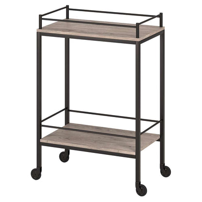 Hudson & Canal - Barnes 23.5in Wide Rectangular Bar Cart in Antiqued Gray Oak - BC1334 veiw 4