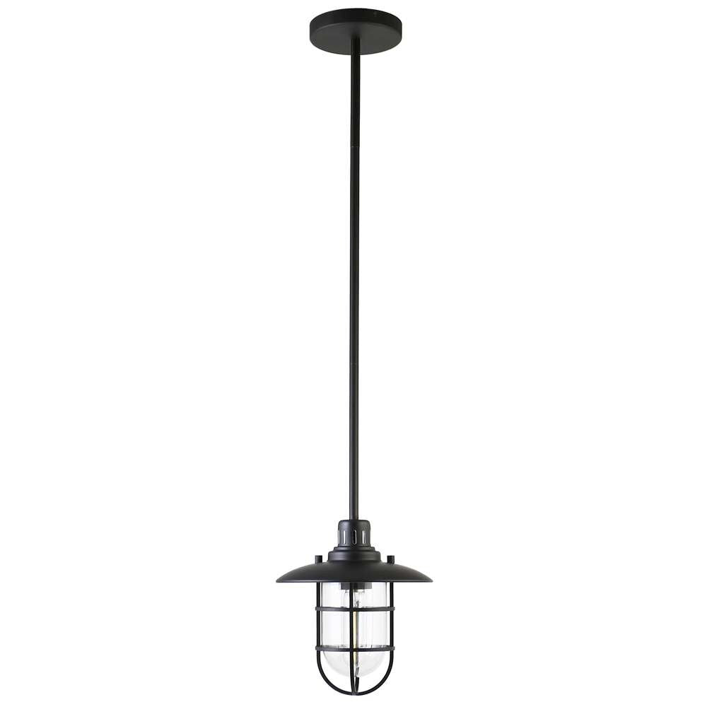 Hudson & Canal - Bay 8.25in Wide Lantern Pendant with Glass/Metal Shade in Blackened Bronze/Clear - PD1344 veiw 1
