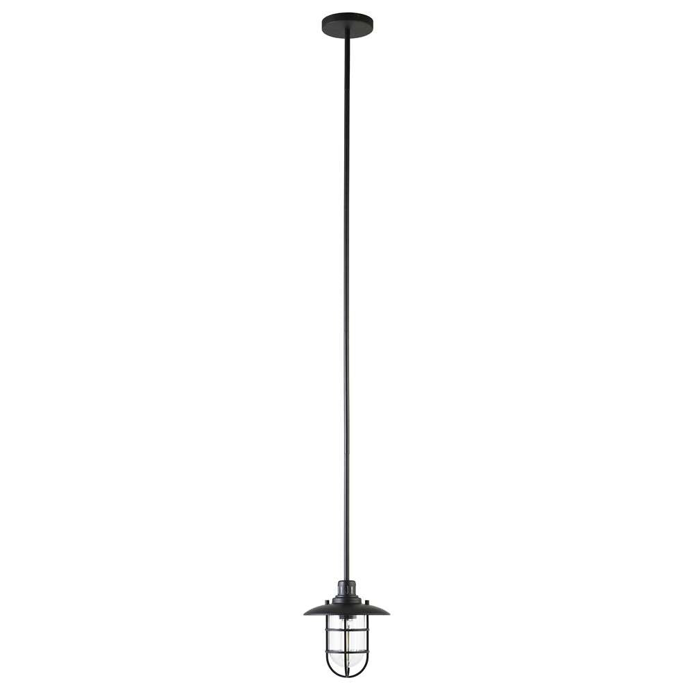 Hudson & Canal - Bay 8.25in Wide Lantern Pendant with Glass/Metal Shade in Blackened Bronze/Clear - PD1344 veiw 4