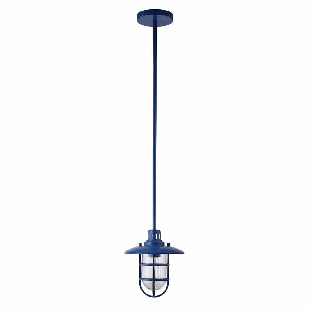 Hudson & Canal - Bay 8.25in Wide Lantern Pendant with Glass/Metal Shade in Blue/Clear - PD1348 veiw 1