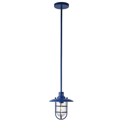 Hudson & Canal - Bay 8.25in Wide Lantern Pendant with Glass/Metal Shade in Blue/Clear - PD1348 veiw 3