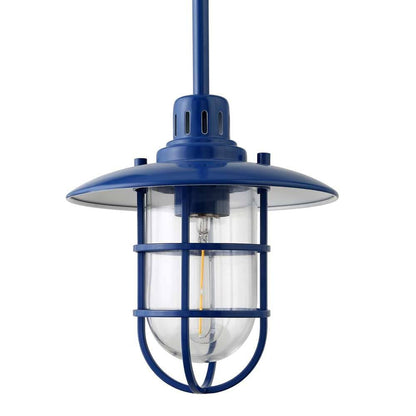 Hudson & Canal - Bay 8.25in Wide Lantern Pendant with Glass/Metal Shade in Blue/Clear - PD1348 veiw 4