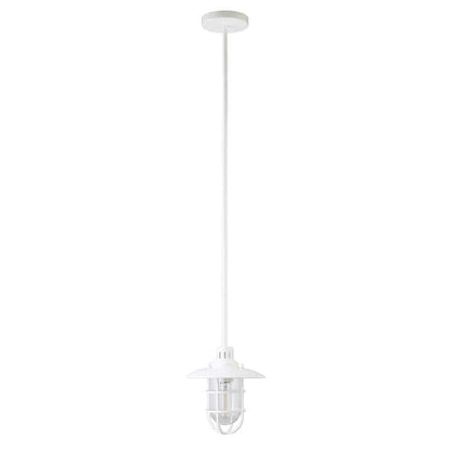 Hudson & Canal - Bay 8.25in Wide Lantern Pendant with Glass/Metal Shade in White/Clear - PD1347 veiw 1