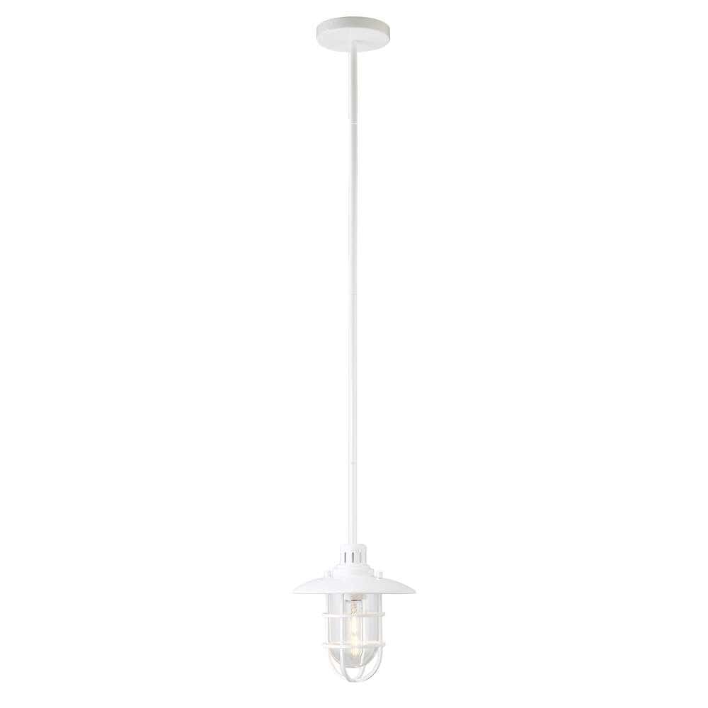 Hudson & Canal - Bay 8.25in Wide Lantern Pendant with Glass/Metal Shade in White/Clear - PD1347 veiw 3