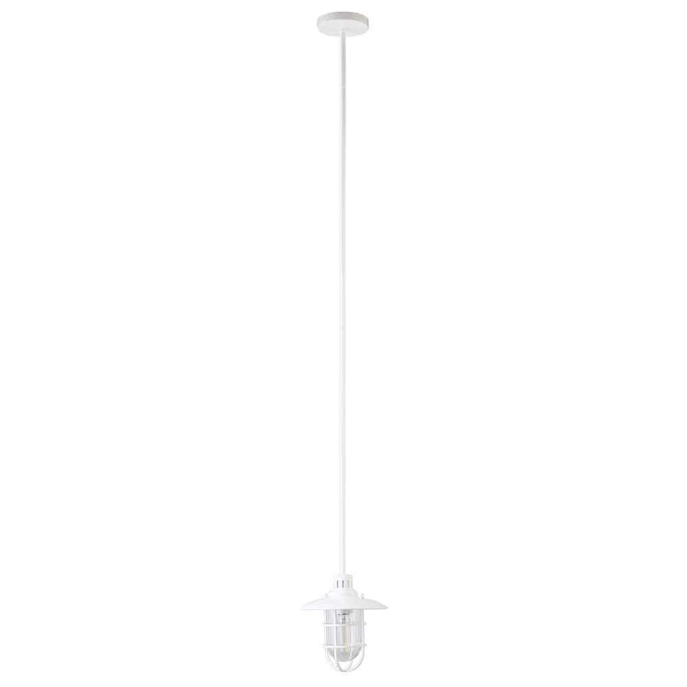 Hudson & Canal - Bay 8.25in Wide Lantern Pendant with Glass/Metal Shade in White/Clear - PD1347 veiw 4