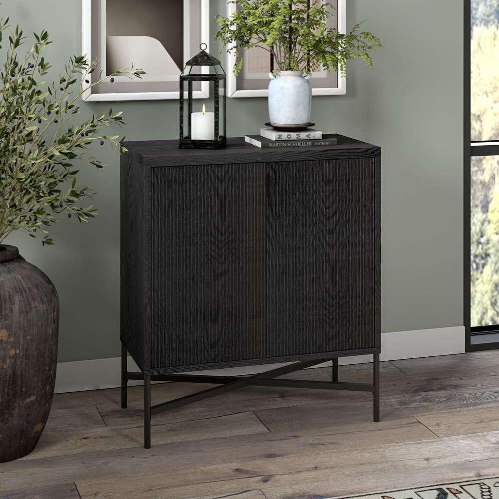 Hudson & Canal - Brighton 28in Wide Rectangular Accent Cabinet in Black Grain - AC1871 veiw 2