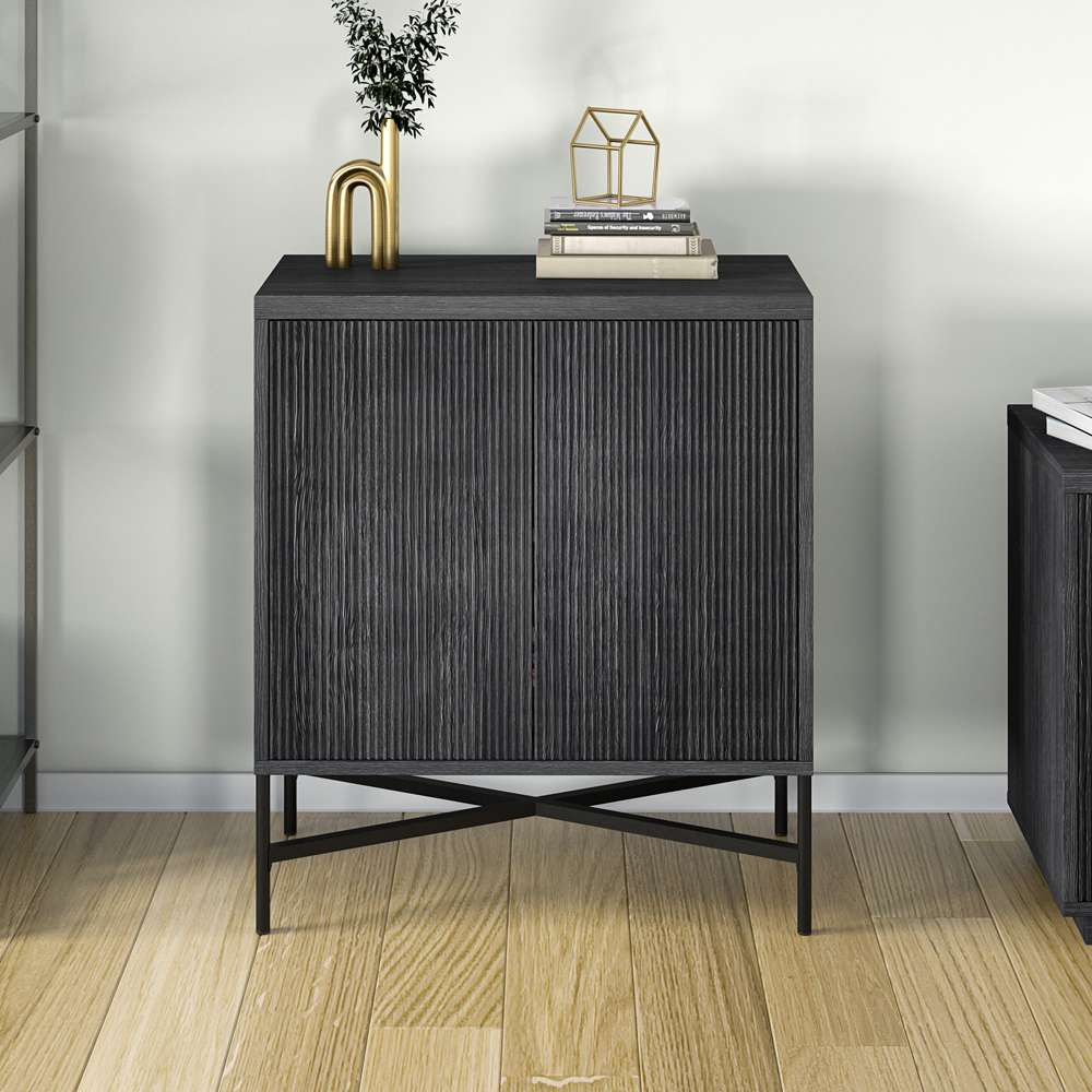 Hudson & Canal - Brighton 28in Wide Rectangular Accent Cabinet in Charcoal Gray - AC1872 veiw 2