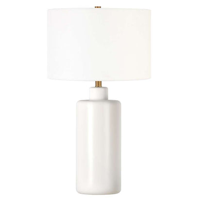 Hudson & Canal - Carlina 25in Tall Ceramic Table Lamp with Fabric Shade in Matte White/White - TL0770 veiw 1
