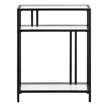 Hudson & Canal - Cortland 22in Wide Rectangular Console Table with Glass Shelves in Blackened Bronze - AT1176 veiw 3
