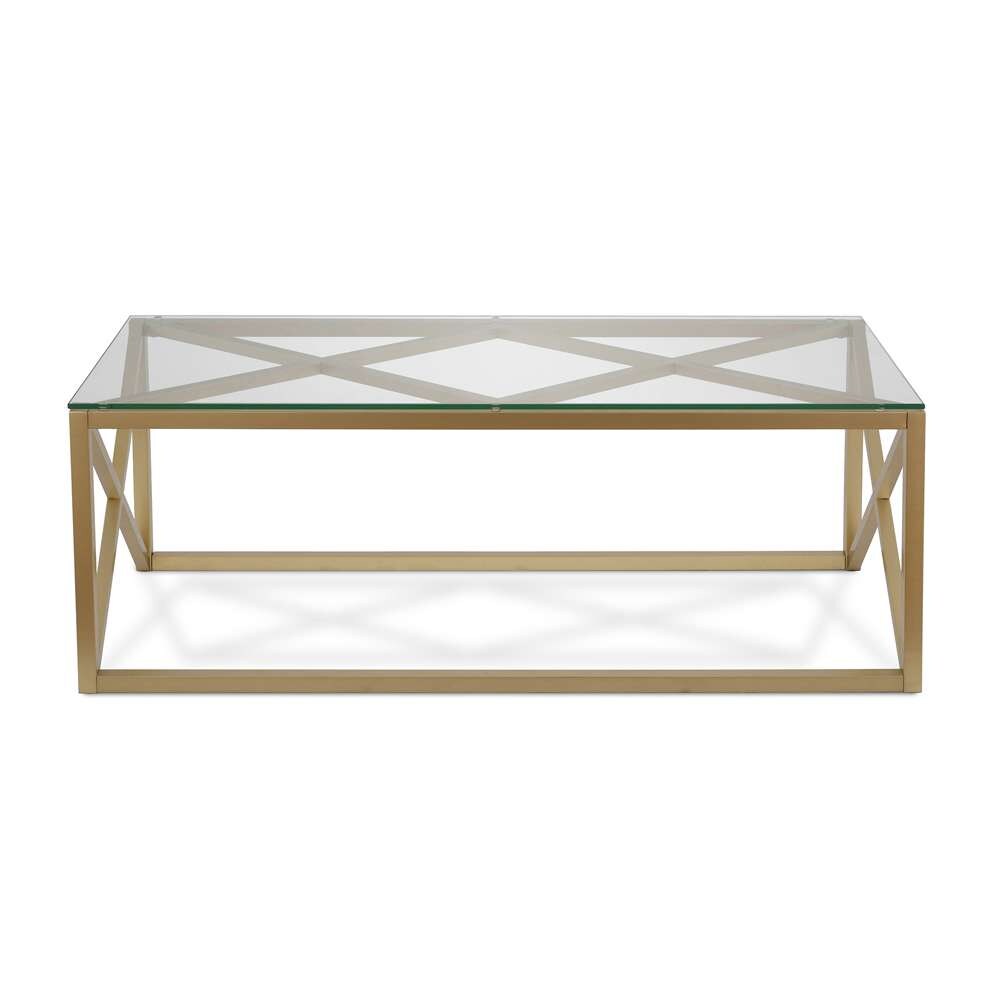 Hudson & Canal - Dixon 46in Wide Rectangular Coffee Table in Brass - CT0059 veiw 3